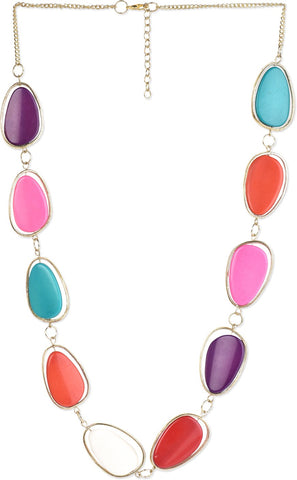 UpTown Black Silver Plated Metal, Alloy Necklace
