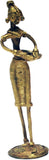 Karukraft Dokra Tribal Woman Showpiece  -  16 cm