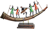 Karigaari Set Of 5 Adivasi Doing Merry On Trumpet Showpiece  -  30 cm