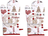 Cotonex Red, White Cotton Kitchen Linen Set