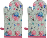 Cotonex Pink, Blue Cotton Kitchen Linen Set