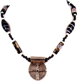 Indian Charm Glass, Metal Necklace