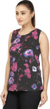Coash Casual Sleeveless Printed Women's Black, Pink Top