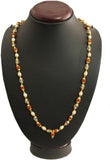 Fashion Craft Elegant Multicolor Rudraksha,Crystal,Peal Mala With Gold Cap Rudraksha Mala Alloy Chain