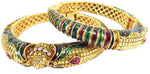 9blings Alloy Cubic Zirconia Yellow Gold Bangle Set