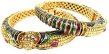 9blings Alloy Cubic Zirconia Yellow Gold Bangle Set