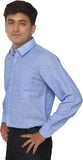 KRiSS Men's Solid Formal Linen Blue Shirt