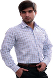 La Mode Men's Checkered Formal Linen Shirt