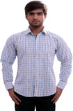 La Mode Men's Checkered Formal Linen Shirt