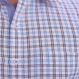La Mode Men's Checkered Formal Linen Shirt