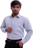 La Mode Men's Checkered Formal Linen Shirt