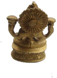 AsiaCraft Goddess of Wealth Laxmi Brass Statue Showpiece  -  7.62 cm