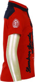 LUMBER BOY Self Design Boy's Polo Neck Red, Black T-Shirt