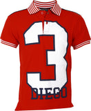 LUMBER BOY Self Design Boy's Polo Neck Red, White, Black T-Shirt