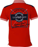 LUMBER BOY Self Design Boy's Polo Neck Red, White, Black T-Shirt
