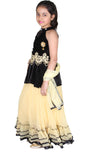 Tiny Toon Embroidered Girl's Lehenga, Choli and Dupatta Set