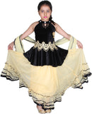 Tiny Toon Embroidered Girl's Lehenga, Choli and Dupatta Set