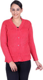 LAADLI JI Women's Button Solid, Self Design Cardigan