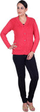 LAADLI JI Women's Button Solid, Self Design Cardigan