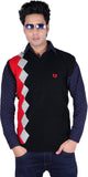 Leebonee Geometric Print, Solid V-neck Casual Men's Sweater