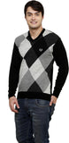 Leebonee Geometric Print V-neck Casual Men's Sweater