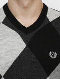 Leebonee Geometric Print V-neck Casual Men's Sweater