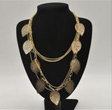 Dhrohar Gold Tone Stray Leaves Yellow Gold Plated Alloy Necklace