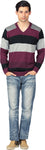Aarbee Striped V-neck Casual Men's Sweater