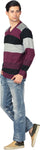 Aarbee Striped V-neck Casual Men's Sweater