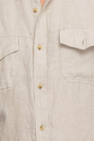 Cotton World Men's Solid Casual Linen White Shirt
