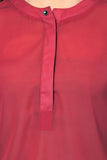 Martini Casual 3/4 Sleeve Solid Women's Maroon Top