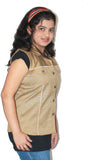 Lolaski Sleeveless Striped Girl's, Women's Jacket