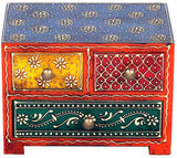 Surface180 Fascinating Antique Style Wooden Three Drawer Box Showpiece  -  20 cm
