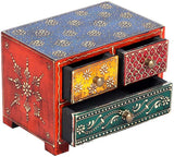Surface180 Fascinating Antique Style Wooden Three Drawer Box Showpiece  -  20 cm