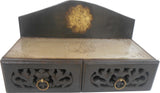 MCB Exports Wooden-Metal Fitted 2 Drawer Mini Chest Showpiece  -  17 cm