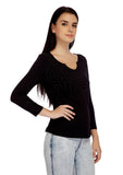 Meish Casual Full Sleeve Embellished Women's Top