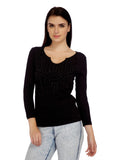 Meish Casual Full Sleeve Embellished Women's Top
