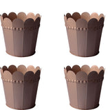 Sutra Decor Handmade Metallic Petals Planters Plant Container Set