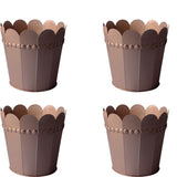 Sutra Decor Handmade Metallic Petals Planters Plant Container Set