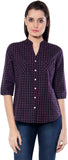 Meira Women's Checkered Party Reversible Shirt