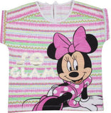 Mickey And Friends Casual Short Sleeve Printed Girl's White Top