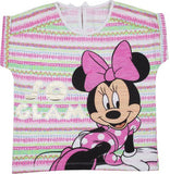 Mickey And Friends Casual Short Sleeve Printed Girl's White Top