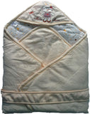 Mee Mee Cartoon Single Hooded Baby Blanket Cream