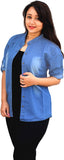 Aarti Collections Women's Self Design Casual, Formal Denim Light Blue Shirt
