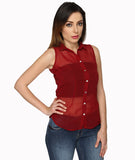 Miss Rich Women's Solid Casual Shirt