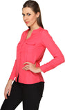 Miss Rich Women's Solid Casual Shirt