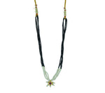 Womens Trendz Fancy Crystal Mani with Single Pendants Mangalsutra Crystal Yellow Gold Plated Alloy Necklace