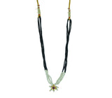 Womens Trendz Fancy Crystal Mani with Single Pendants Mangalsutra Crystal Yellow Gold Plated Alloy Necklace