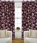 Aroma Comfort Polyester Brown Geometric Eyelet Door Curtain