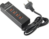 Smiledrive 4 USB OUTPUT PORTS TRAVEL & WALL POWER ADAPTER CHARGER (5V)- BLACK MULTI POINT USB ADAPTOR USB USB Charger